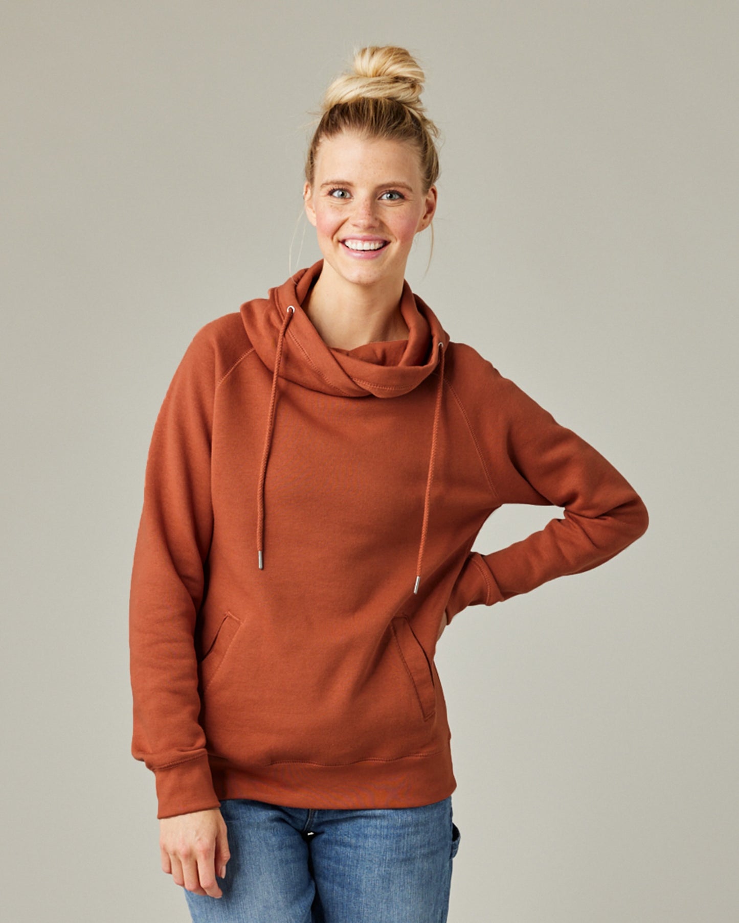 Cowl Neck Sweatshirt with Hood