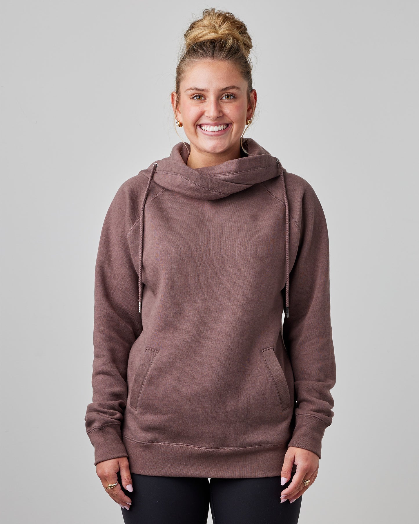 Cowl Neck Sweatshirt with Hood