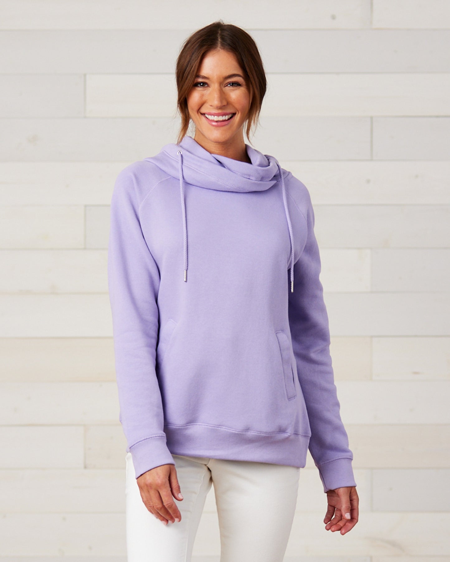 Cowl Neck Sweatshirt with Hood