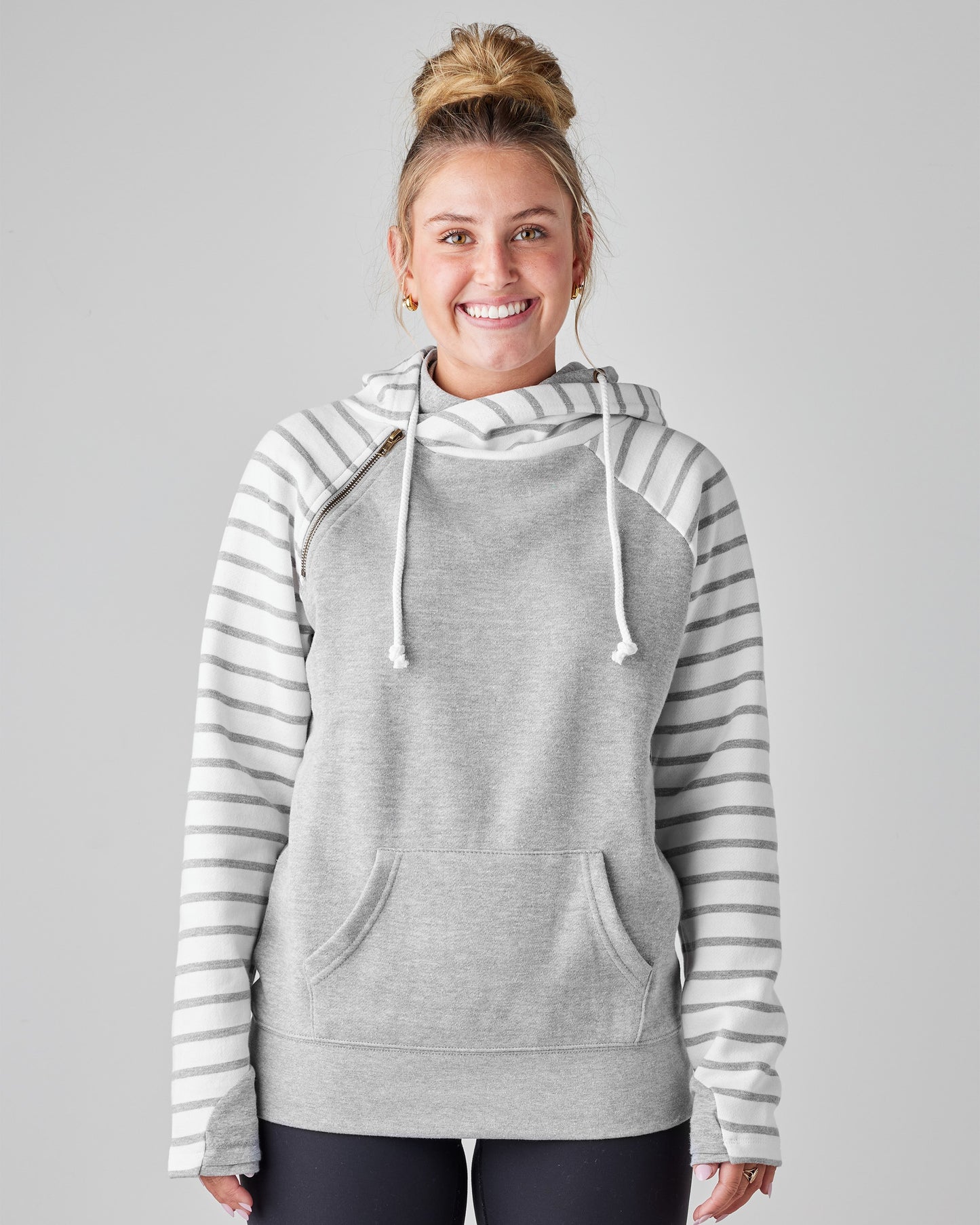 Striped Double Hood Pullover