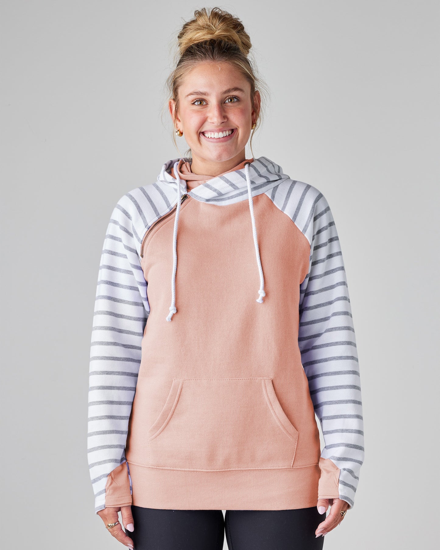 Striped Double Hood Pullover