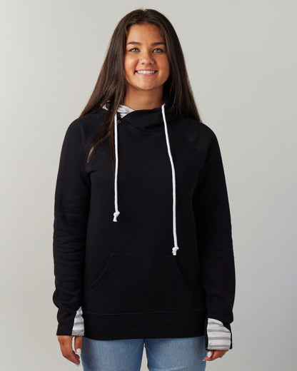 Striped Double Hood Pullover