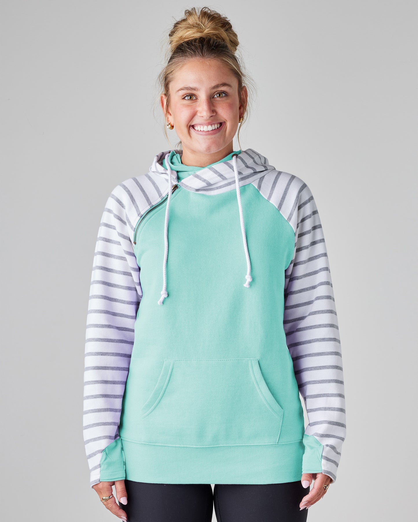 Striped Double Hood Pullover