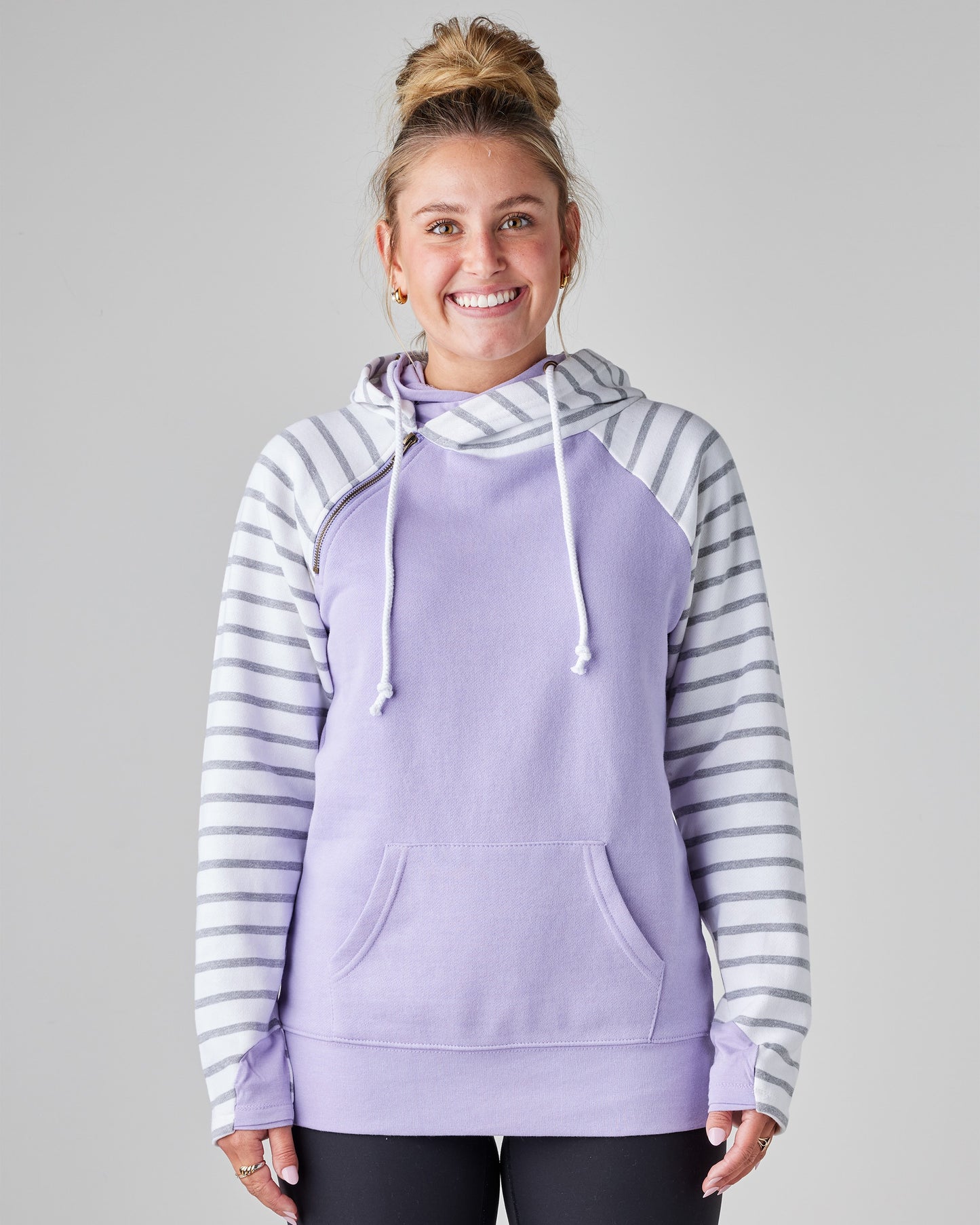 Striped Double Hood Pullover